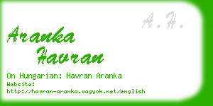 aranka havran business card